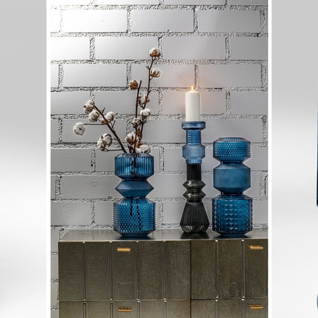 Ваза Geometric Blue Glass Vase 36
