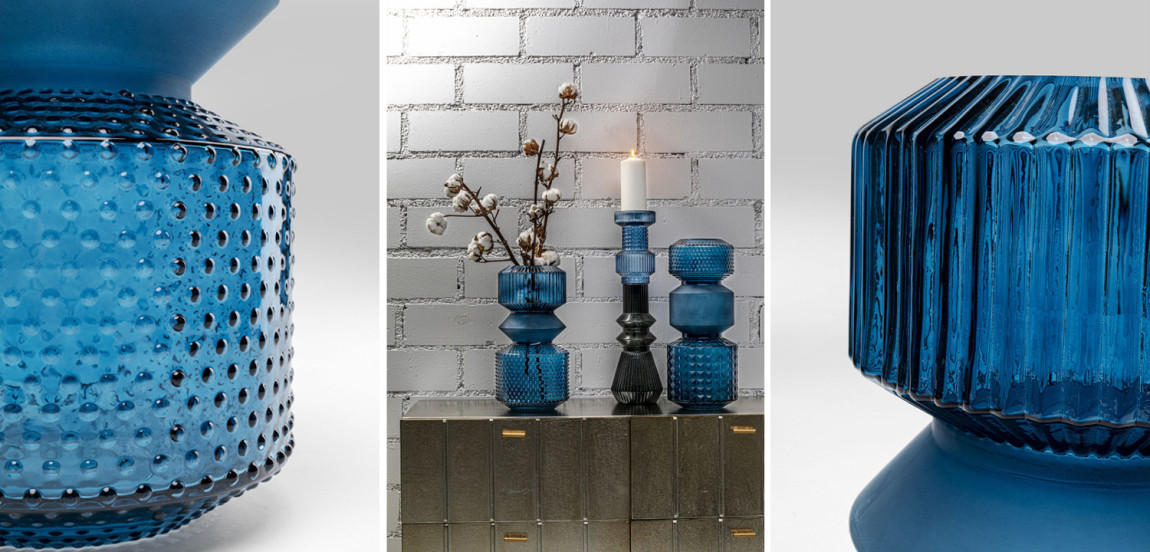 Ваза Geometric Blue Glass Vase 36