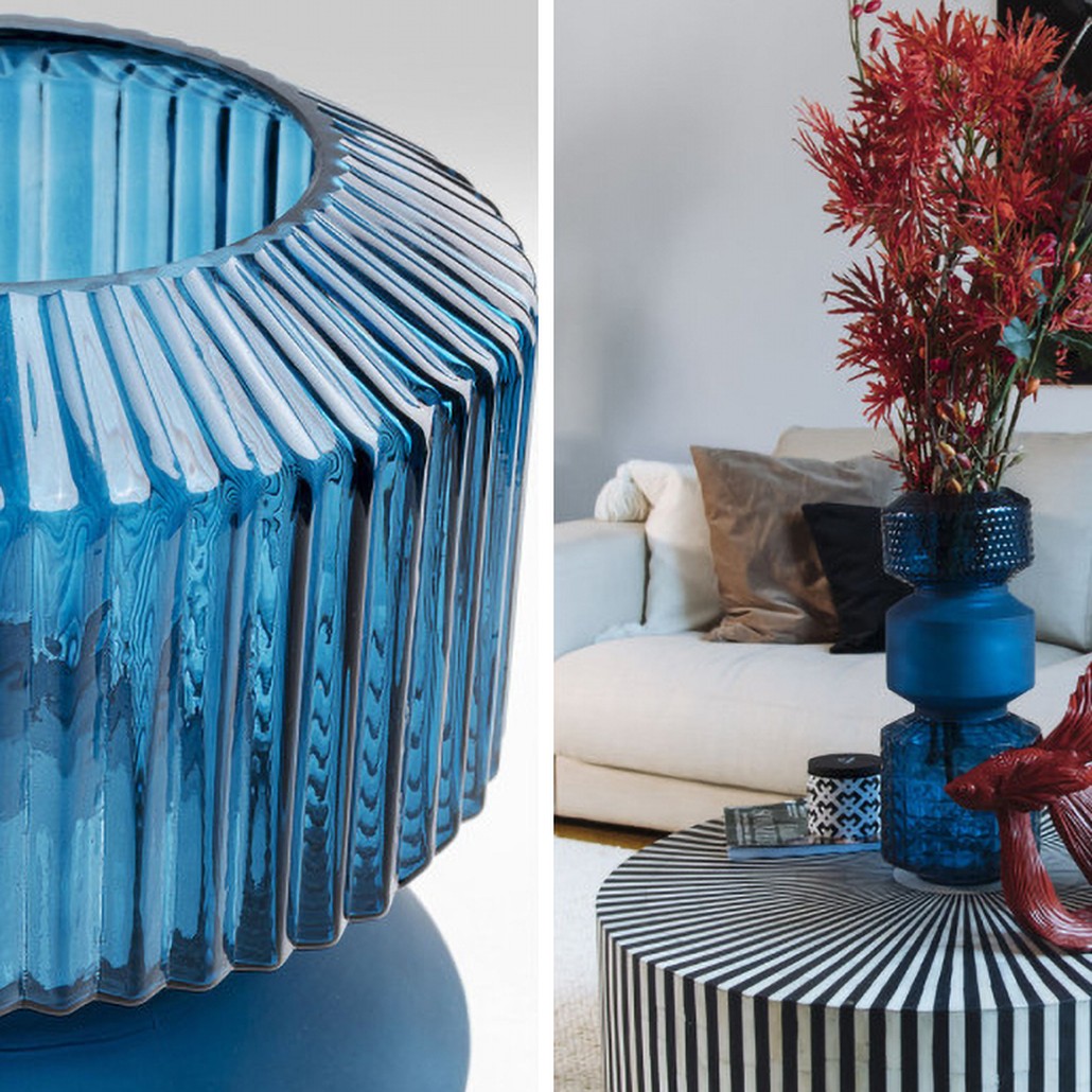 Ваза Geometric Blue Glass Vase 36