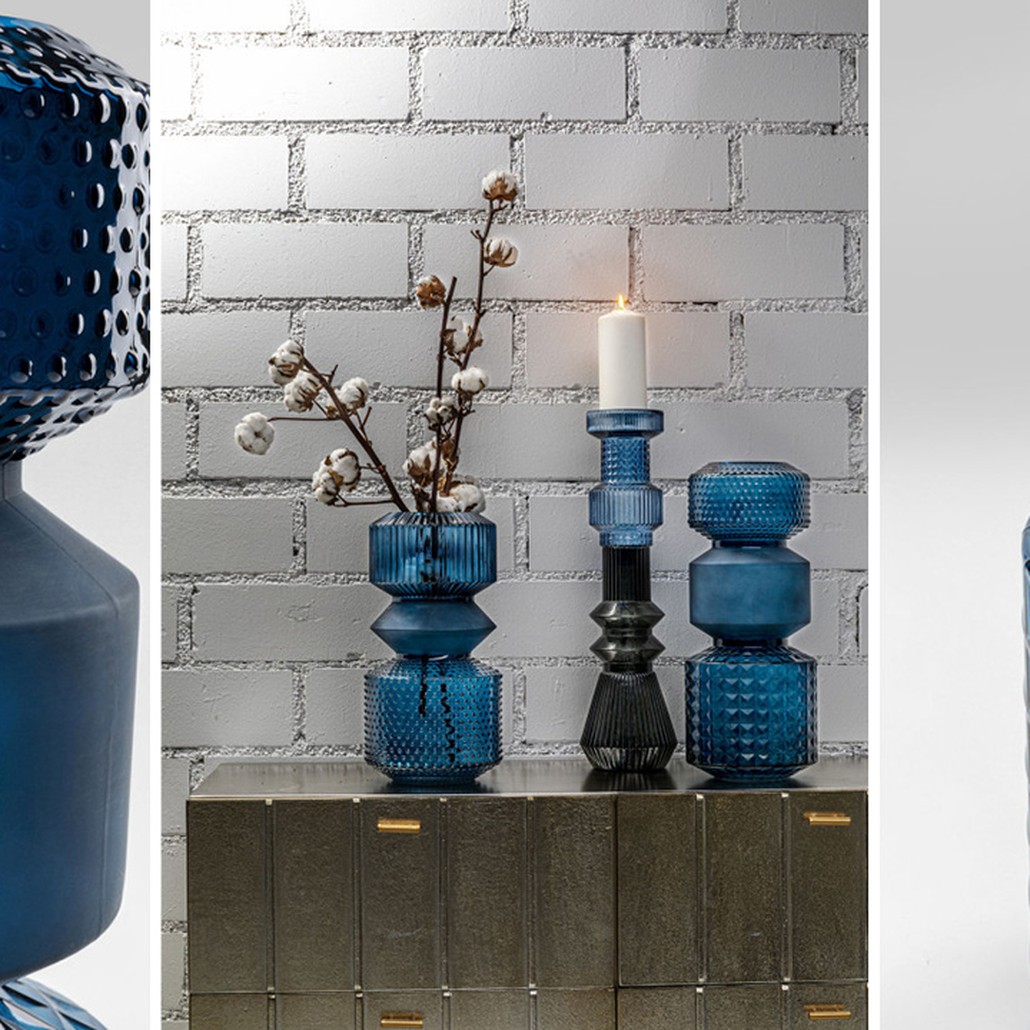 Ваза Geometric Blue Glass Vase 42
