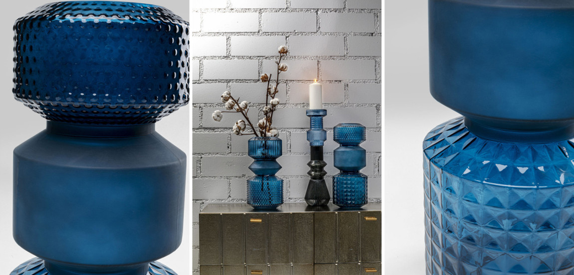 Ваза Geometric Blue Glass Vase 42