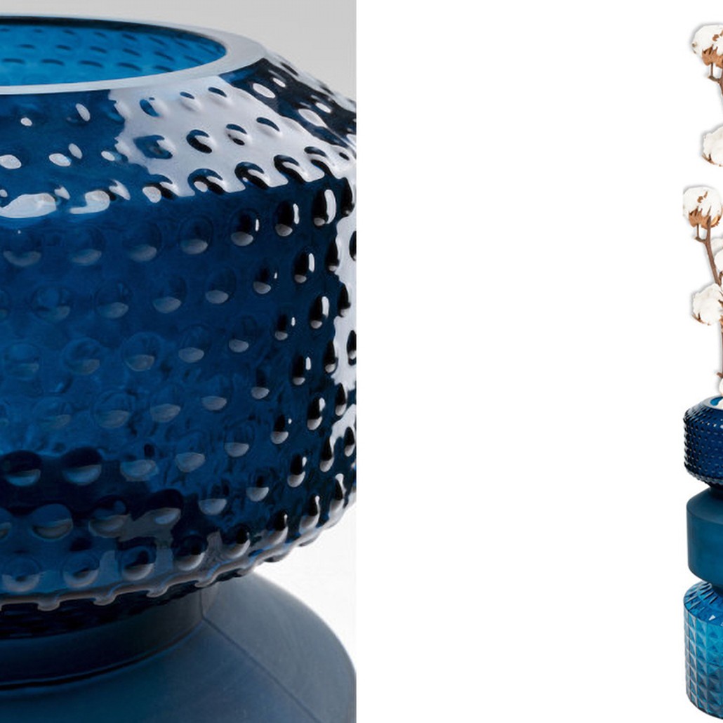 Ваза Geometric Blue Glass Vase 42