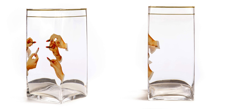 Ваза Glass vase big Lipstick