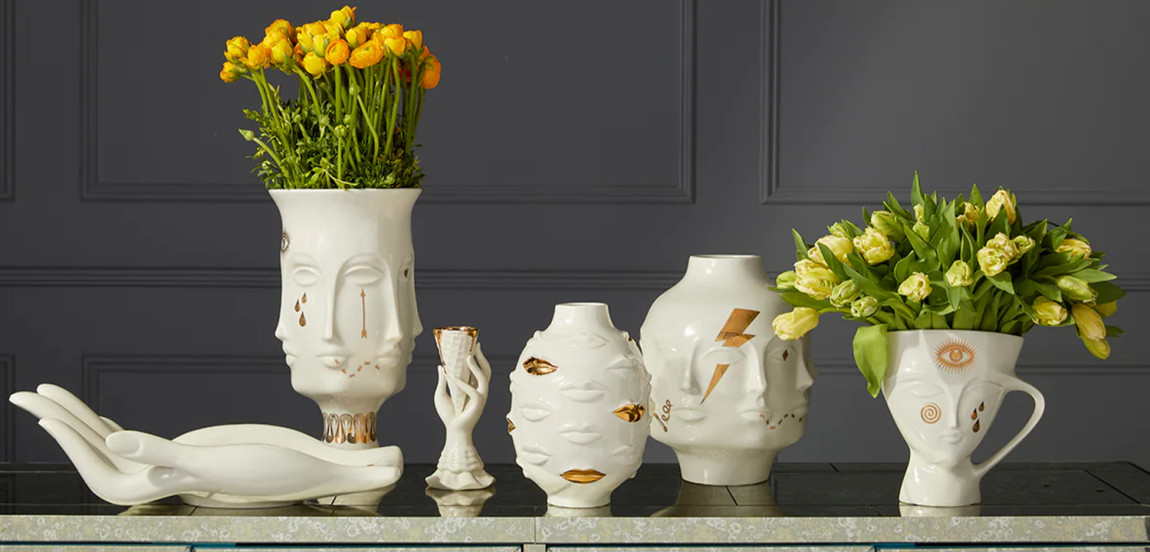 Ваза Jonathan Adler Gilded Gala Round Vase