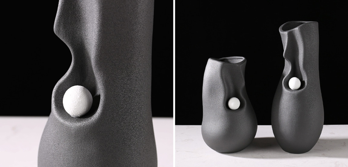 Ваза Molecule Collection Rhea Black Vase