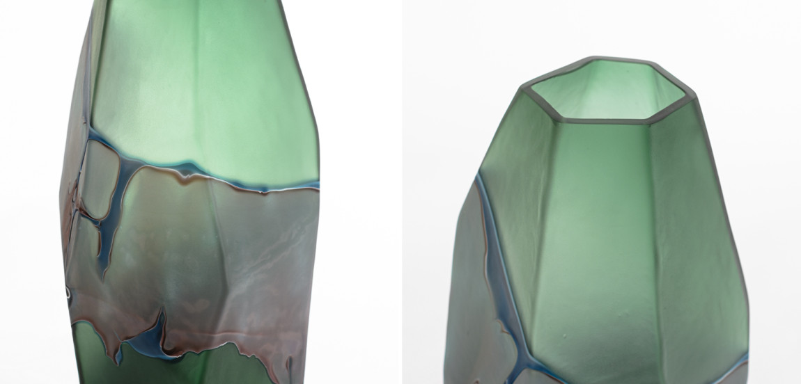 Ваза Polygonal Vase green