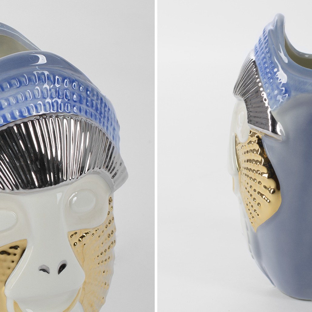 Ваза Primates Kandti Decoration blue