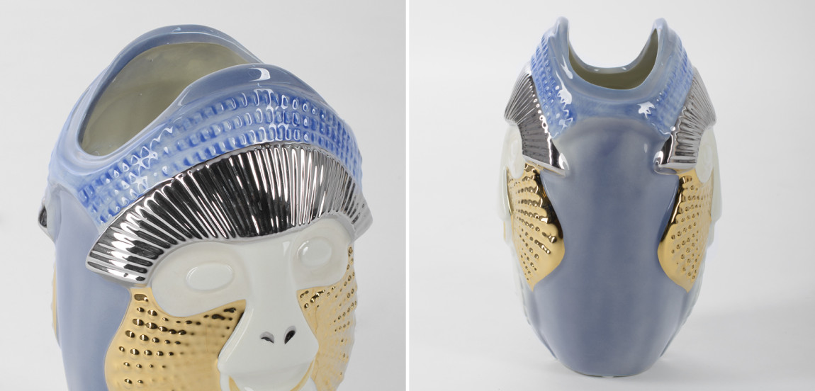 Ваза Primates Kandti Decoration blue