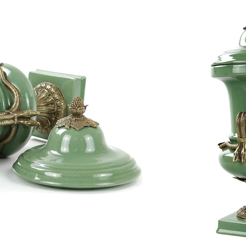Ваза Selenia Green Vase Bronze Serpents