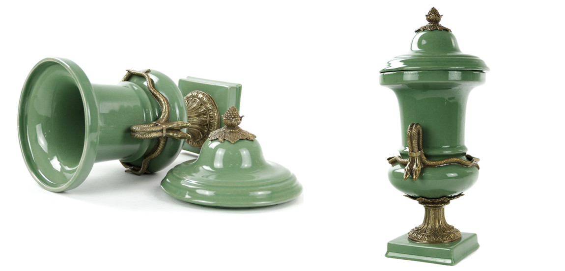 Ваза Selenia Green Vase Bronze Serpents