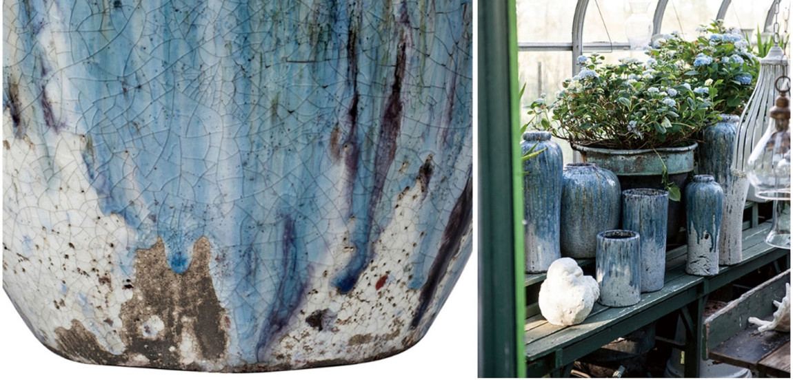 Ваза Terracotta Vase blue-white