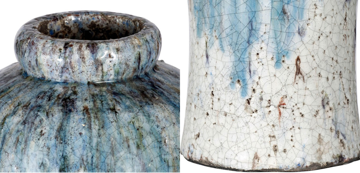 Ваза Terracotta Vase blue-white high