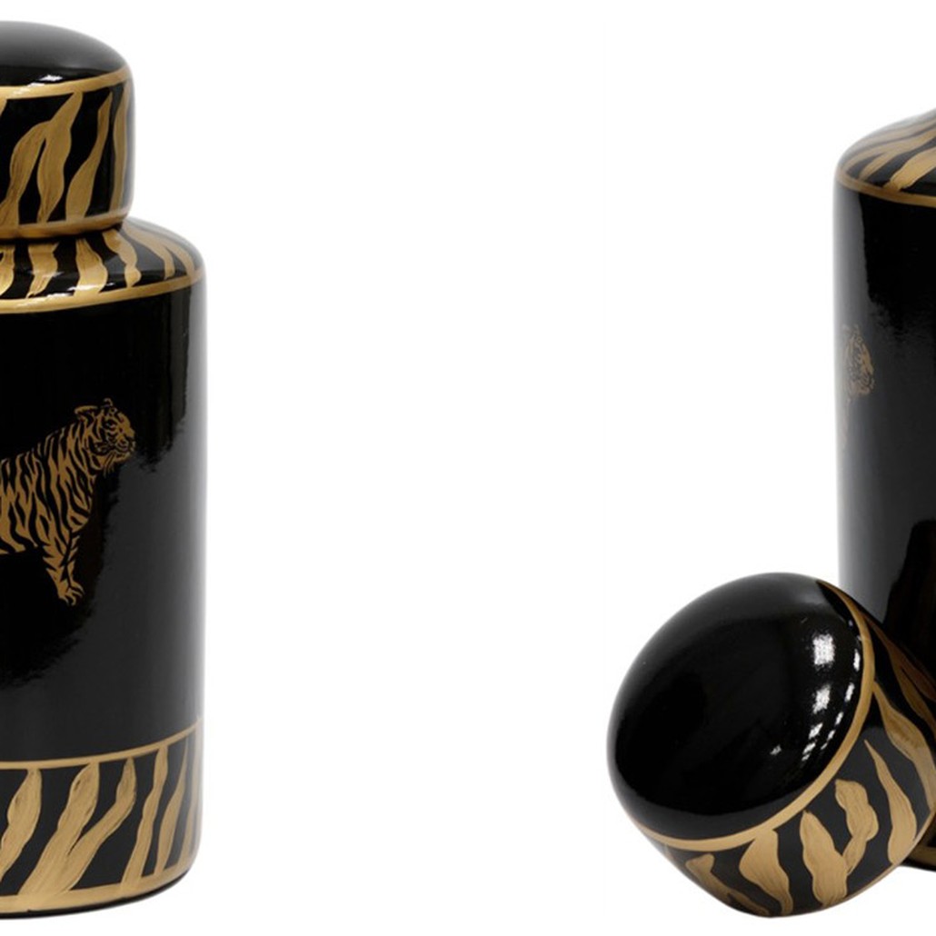 Ваза Tiger Vase black and gold