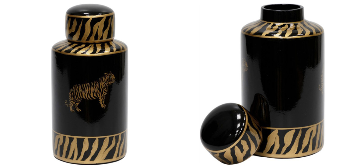 Ваза Tiger Vase black and gold