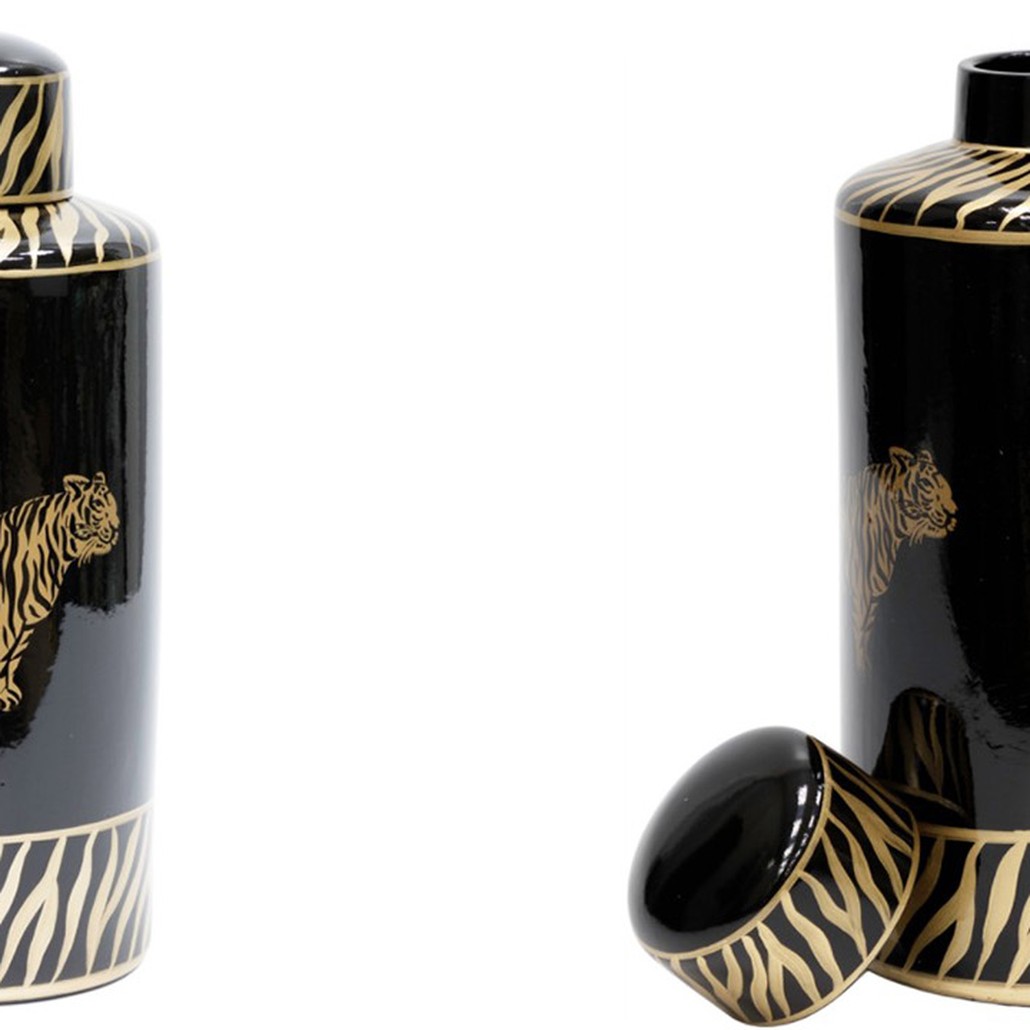 Ваза Tiger Vase black and gold