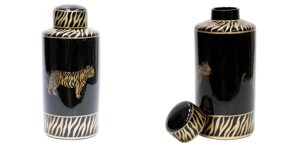 Ваза Tiger Vase black and gold