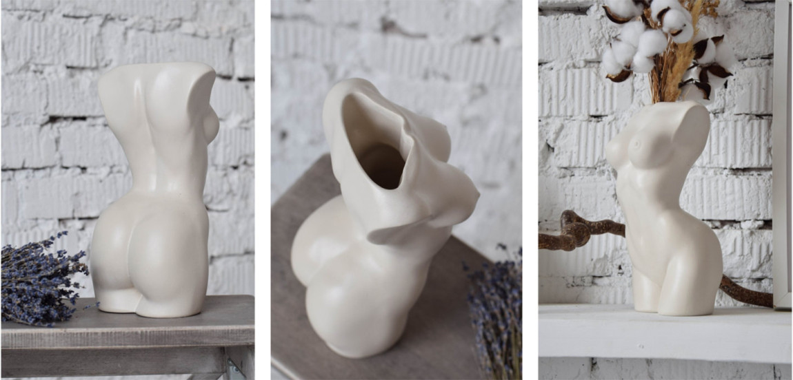 Ваза Vase Female Torso white