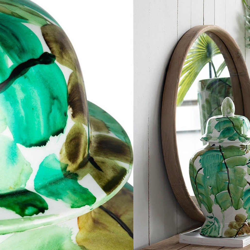 Ваза Vase Green Leaves II