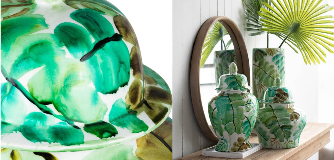 Ваза Vase Green Leaves II