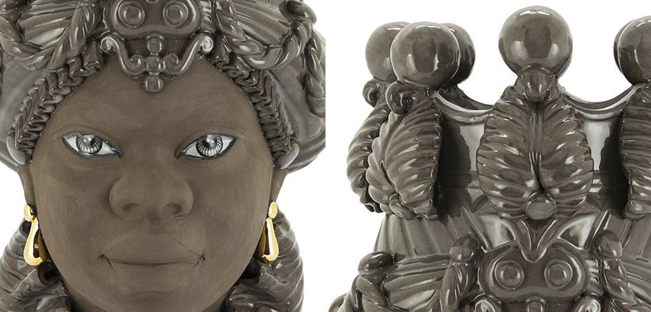 Ваза VASE MORO BIG LADY BLACK MUD