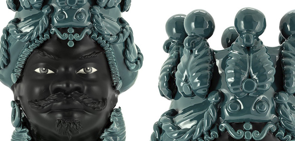 Ваза VASE MORO BIG MAN SIMPLY MAT dark turquoise