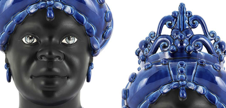 Ваза VASE MORO LADY MED. MAT Blue