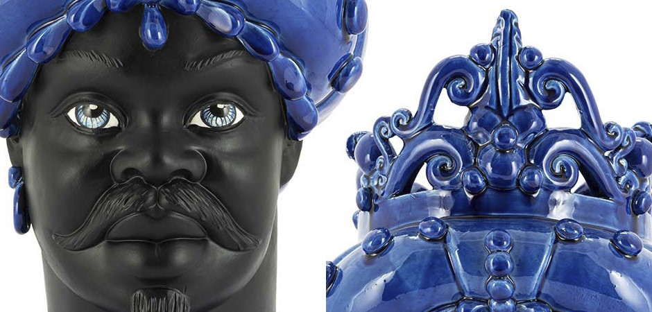 Ваза VASE MORO MAN MED. MAT Blue