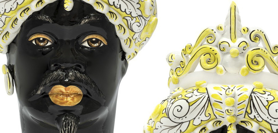 Ваза VASE MORO MAN MEDIUM yellow