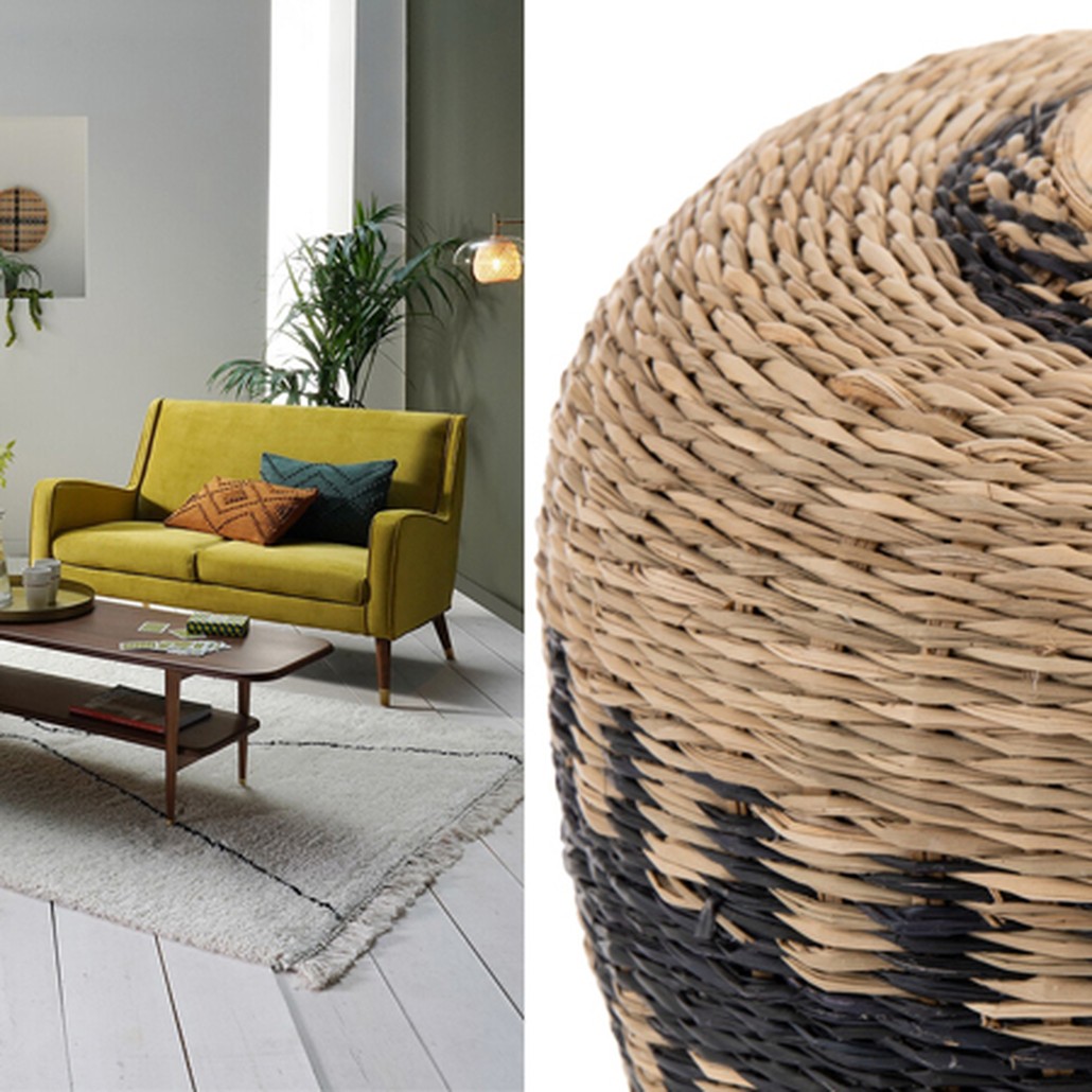 Ваза Wicker Vase with Bamboo and Herbarium