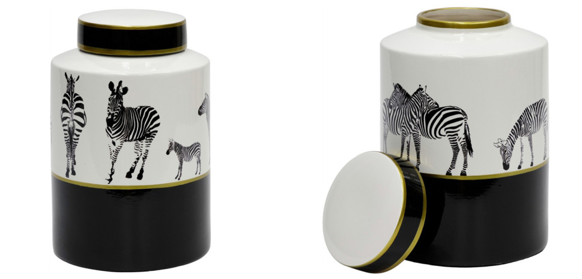 Ваза Zebra Vase white and black 26