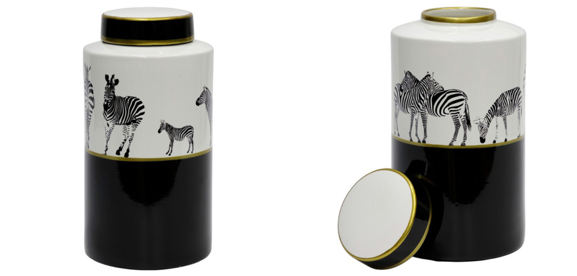 Ваза Zebra Vase white and black 32