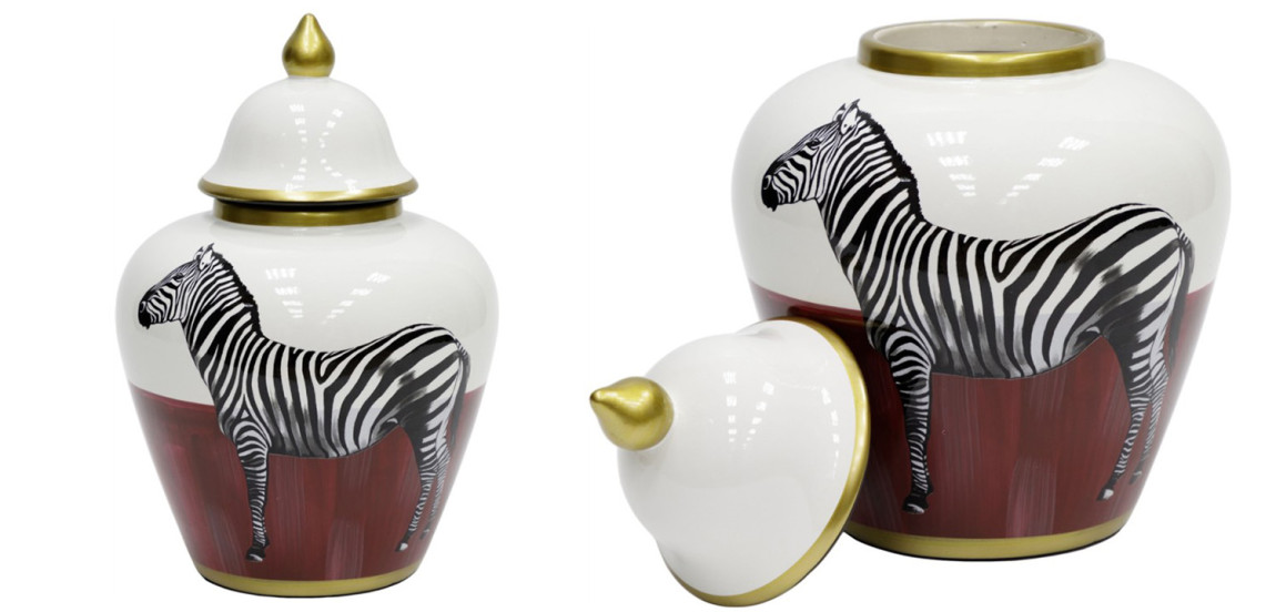 Ваза Zebra Vase white and red