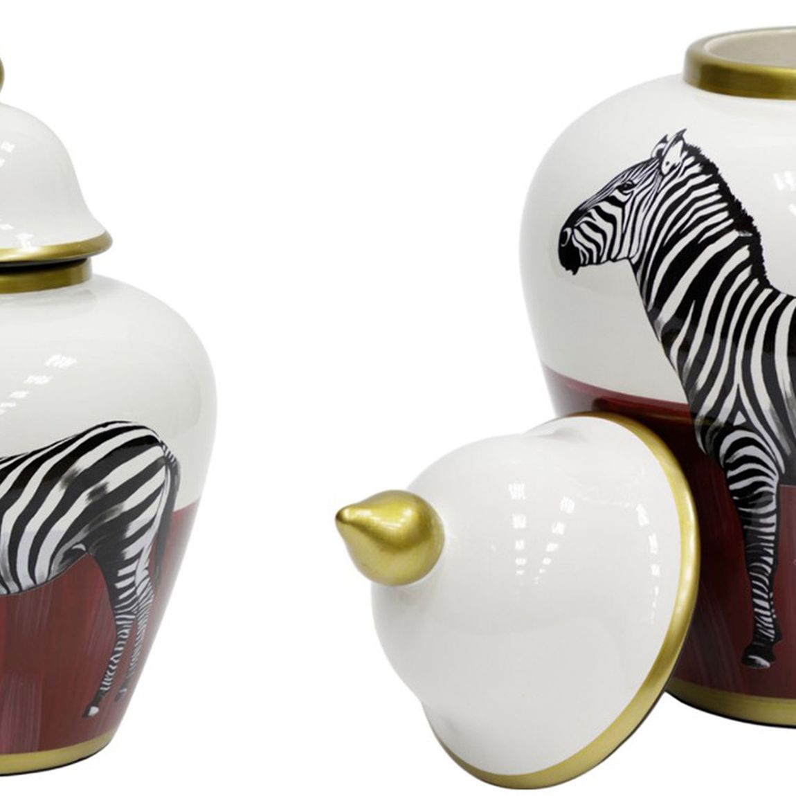 Ваза Zebra Vase white and red