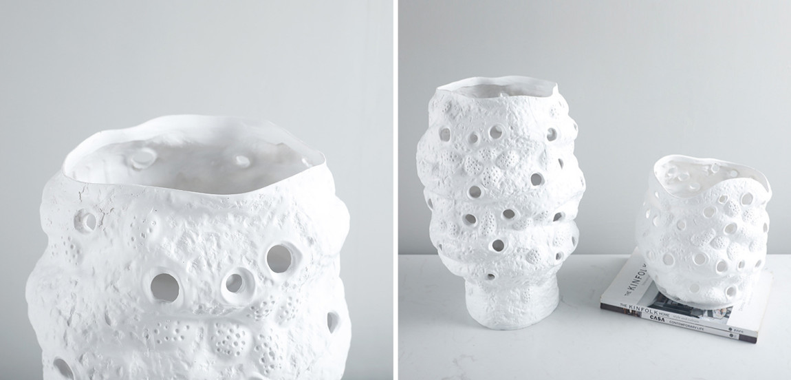 Ваза белая Rie White Vase M