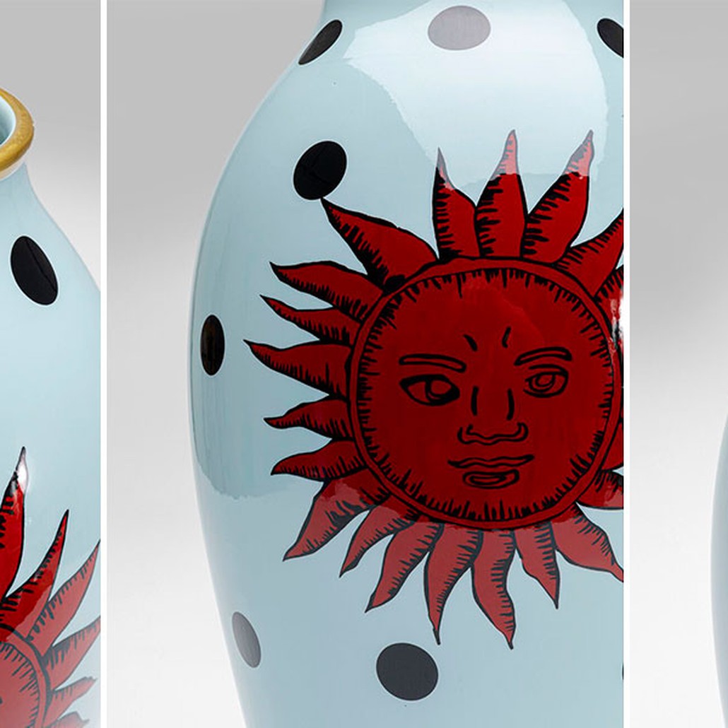 Ваза белая орнамент солнце Red Sun