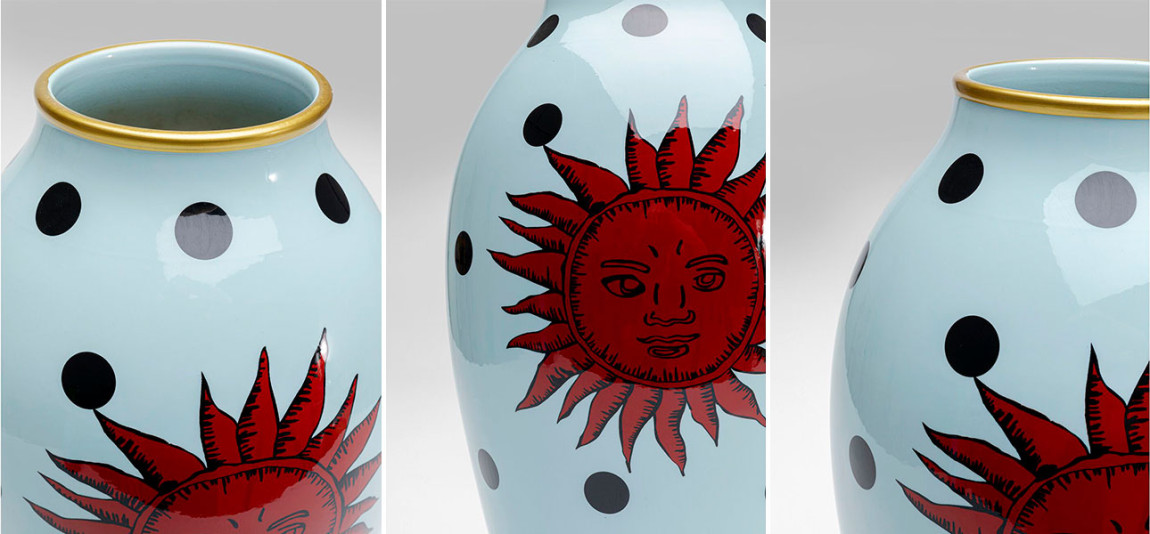 Ваза белая орнамент солнце Red Sun