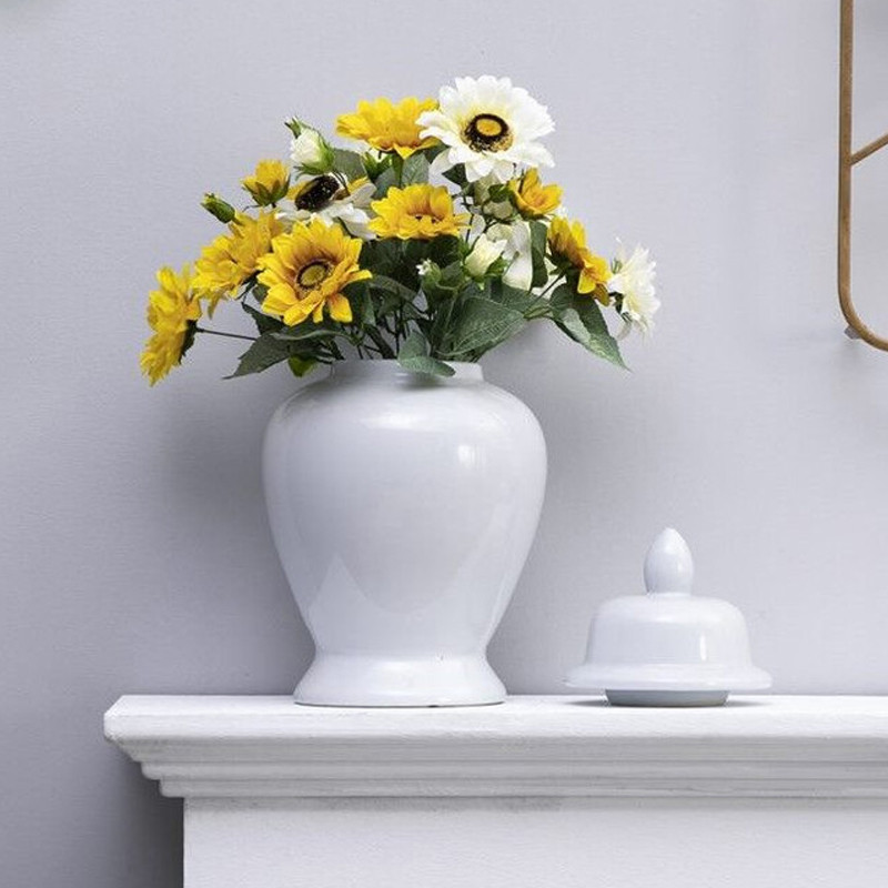 Ваза белая с крышкой однотонная Chinoiserie Ceramics