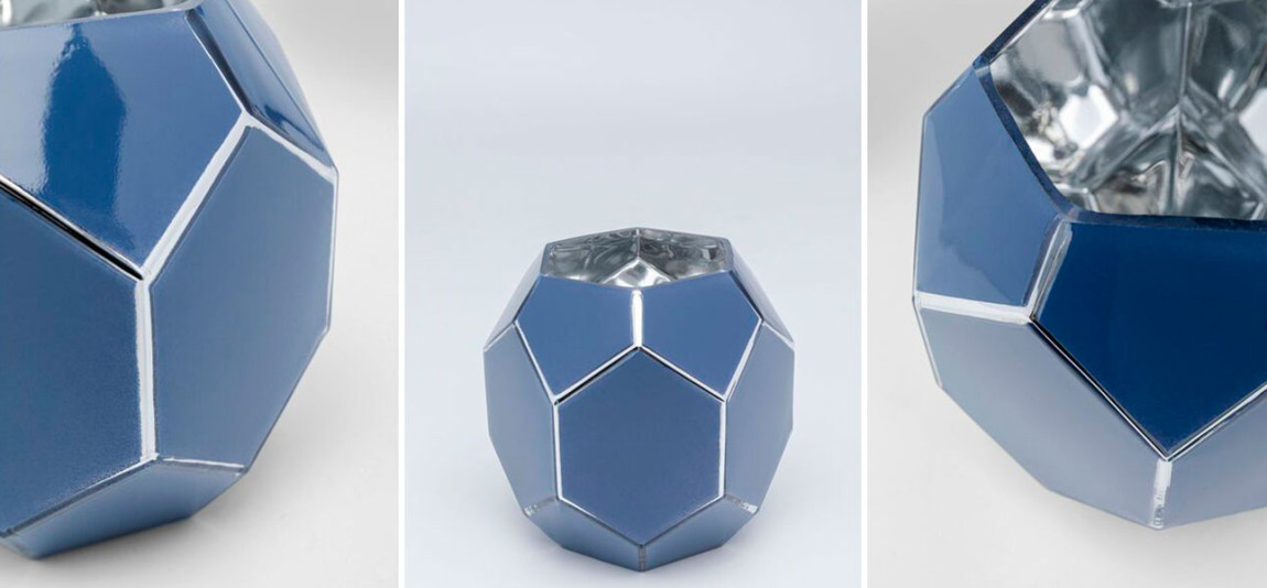 Ваза голубая Geometric Bowl