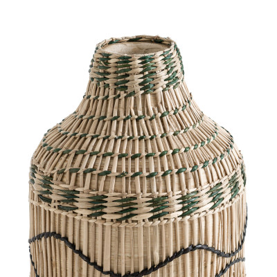Ваза декоративная из натурального плетеного бамбука Bamboo Decor 35