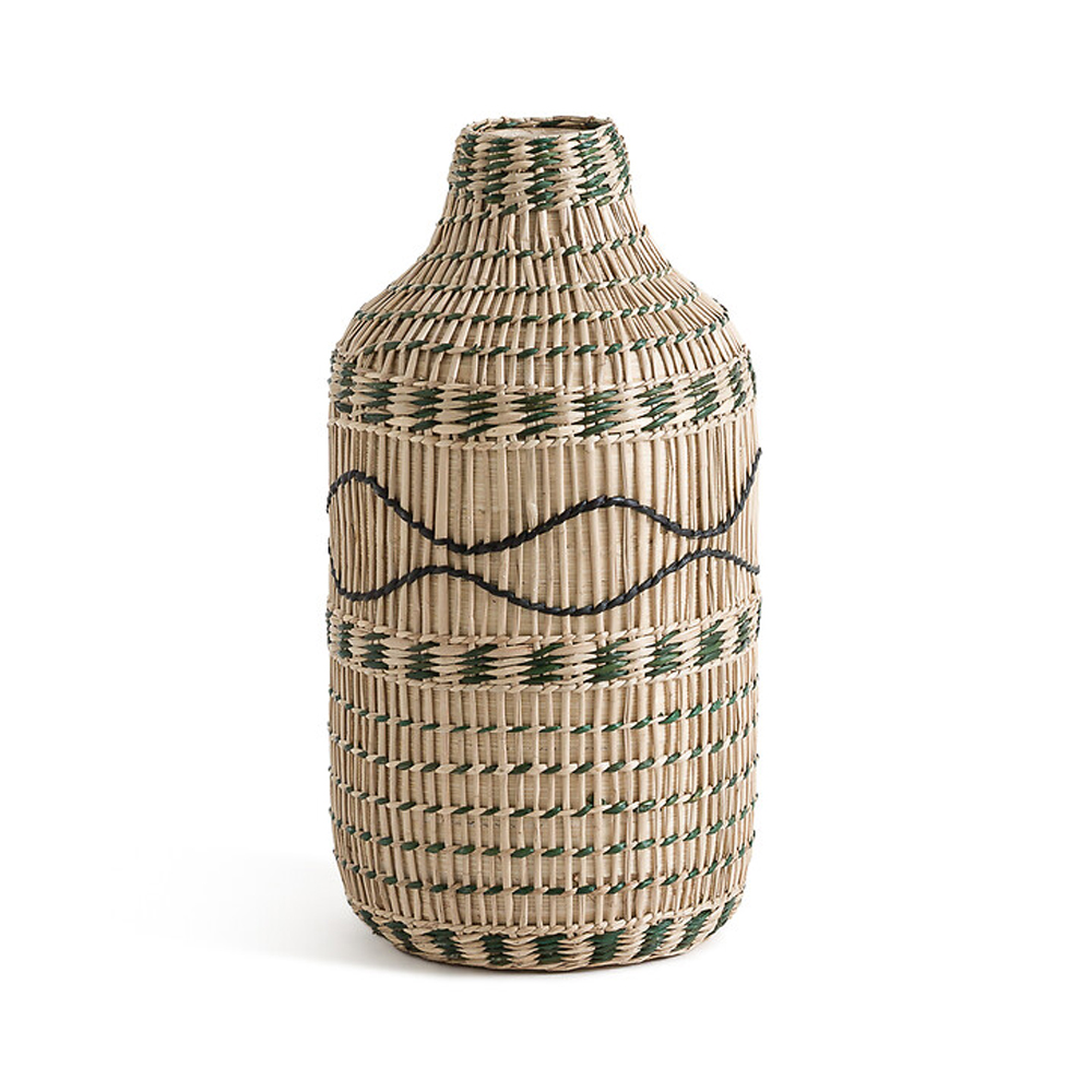Ваза декоративная из натурального плетеного бамбука Bamboo Decor 35