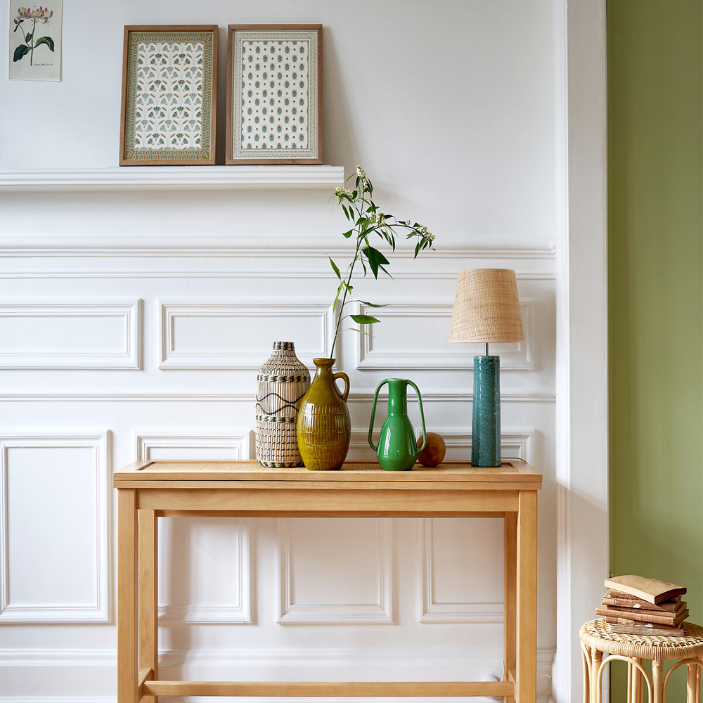 Ваза декоративная из натурального плетеного бамбука Bamboo Decor 35