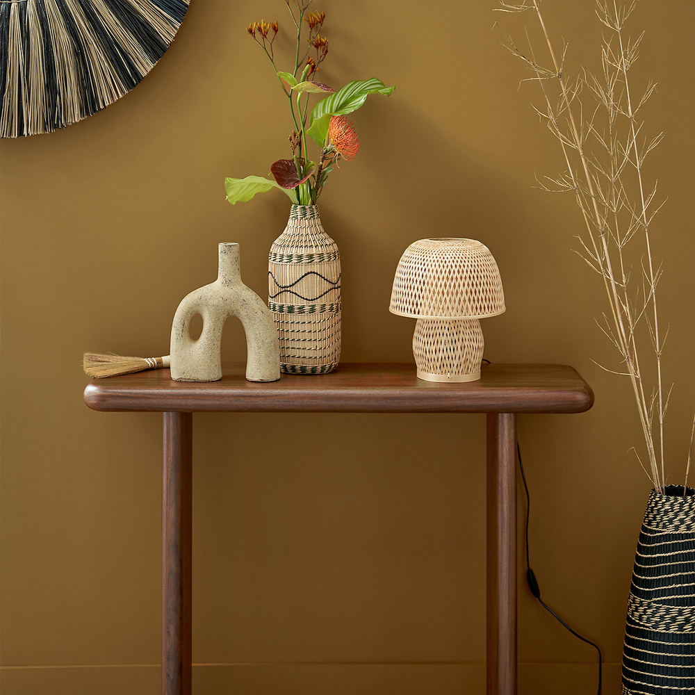 Ваза декоративная из натурального плетеного бамбука Bamboo Decor 35