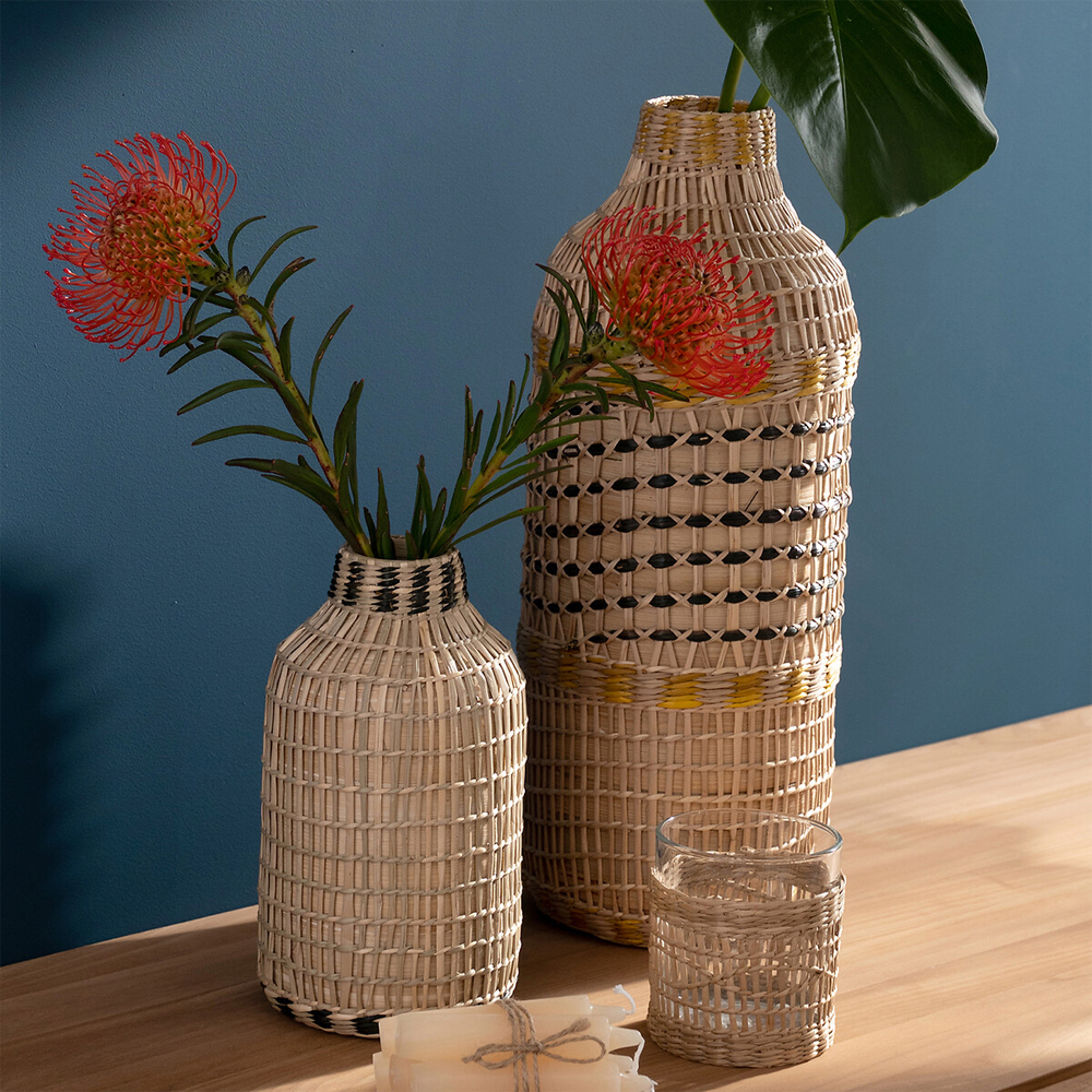 Ваза декоративная из натурального плетеного бамбука Bamboo Decor 42