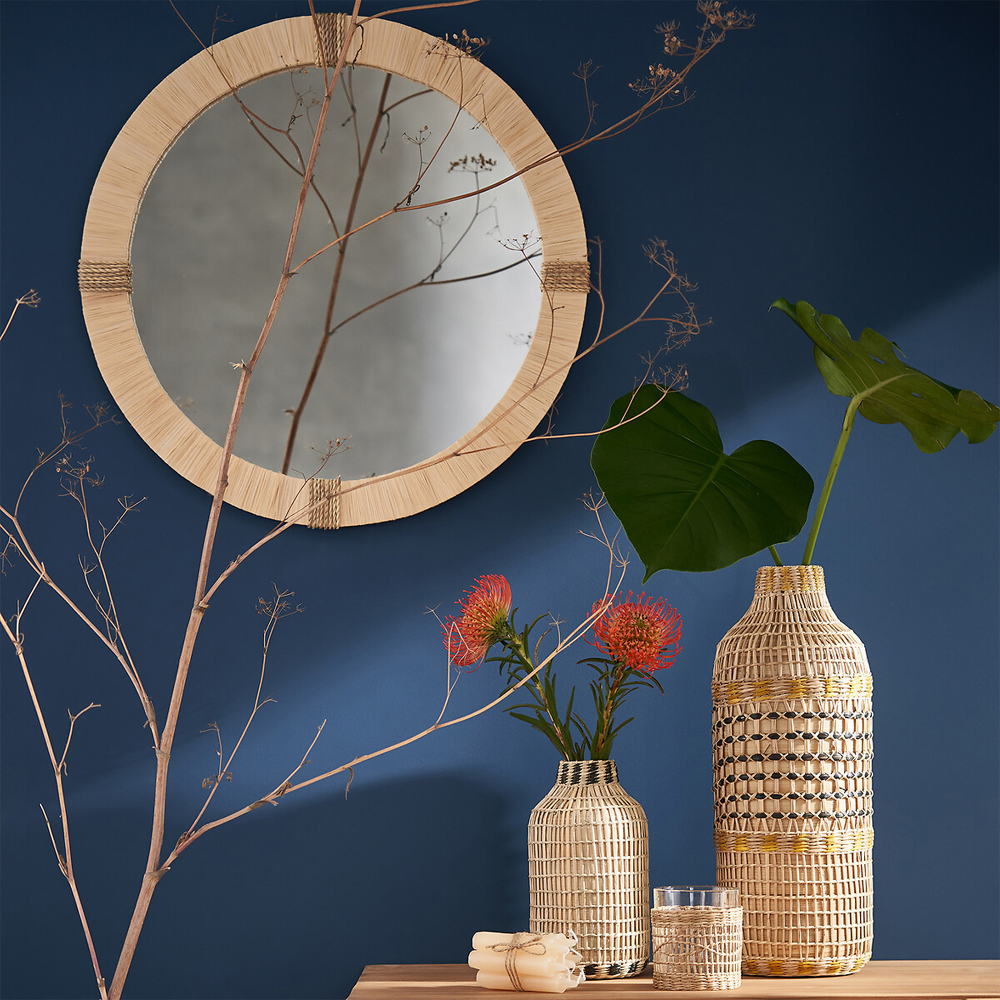 Ваза декоративная из натурального плетеного бамбука Bamboo Decor 42