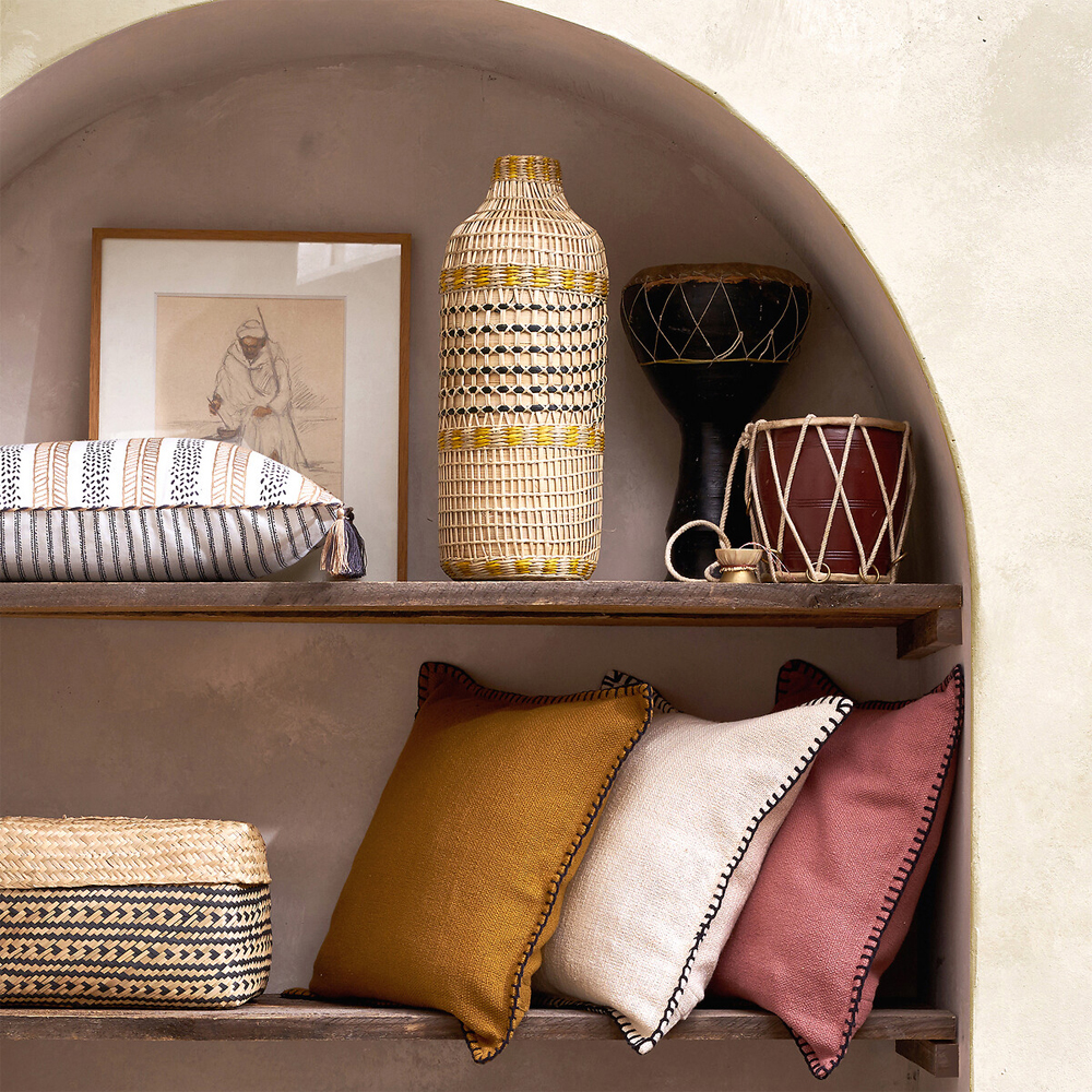 Ваза декоративная из натурального плетеного бамбука Bamboo Decor 42