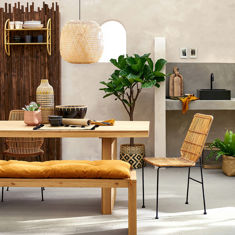 Ваза декоративная из натурального плетеного бамбука Bamboo Decor 42