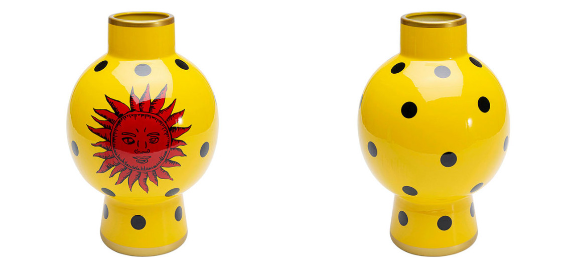 Ваза желтая орнамент солнце Red Sun