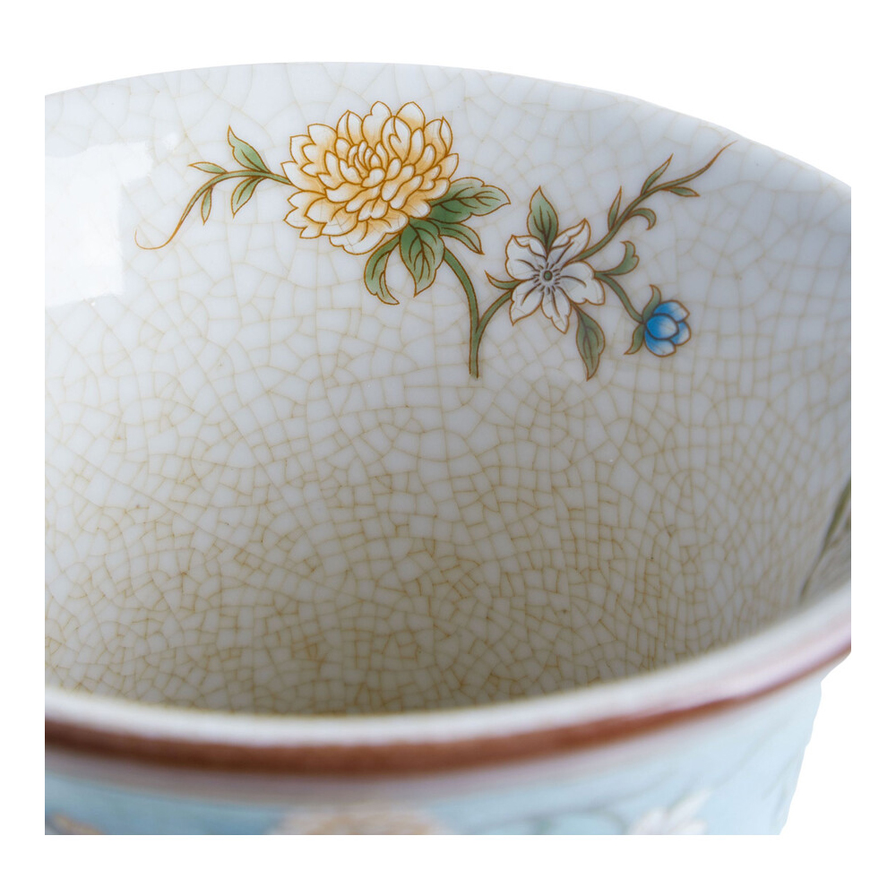 Ваза из голубого фарфора с бронзовыми элементами Blue Garden