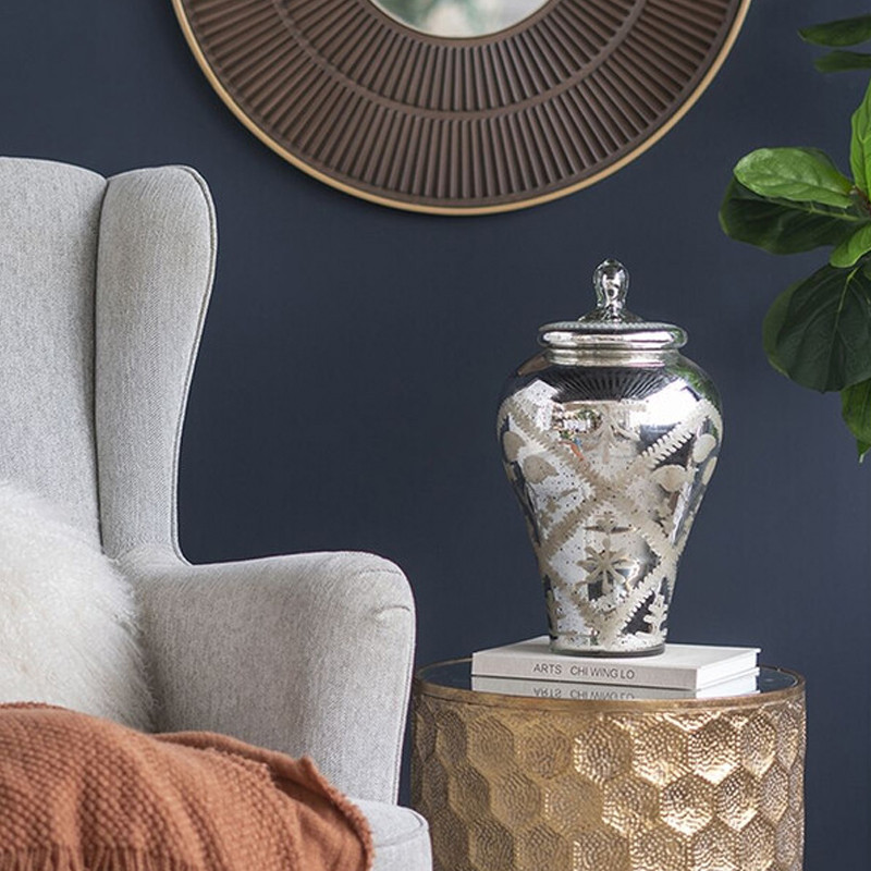 Ваза из стекла с крышкой и декоративными узорами Chinoiserie Ceramics