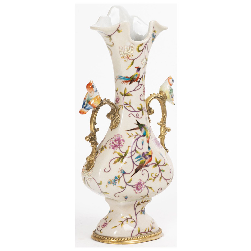 Ваза из фарфора с бронзовыми вставками Eden Garden